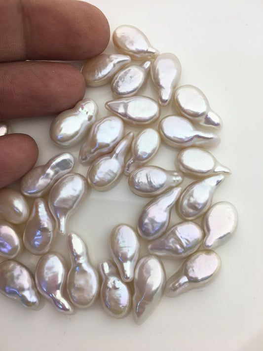 19pcs AAA 8-11mm White ellipse Freshwater Pearl,no hole,ZS-T67