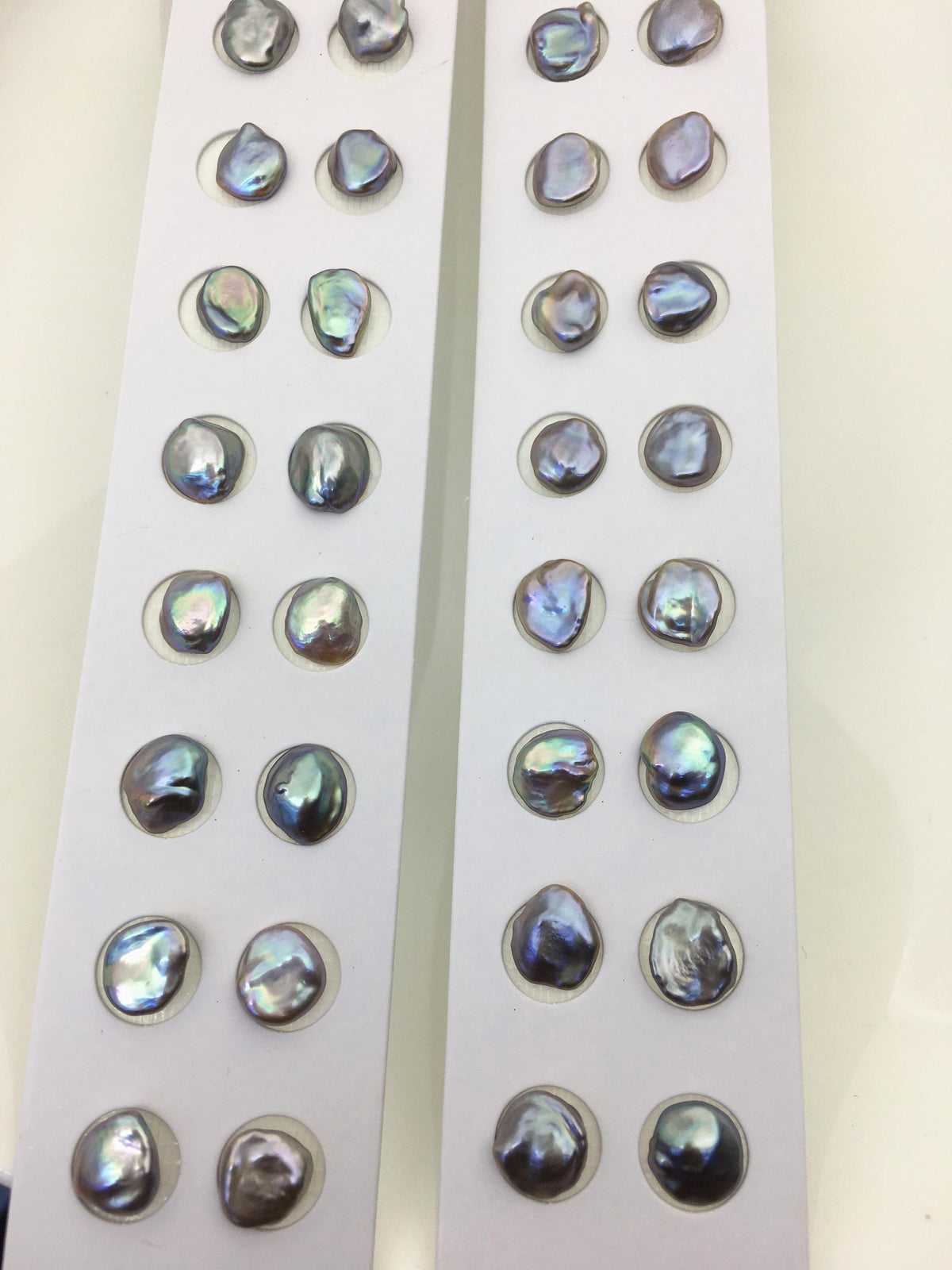 Gray Keshi Freshwater Pearl Pairs — 8–9 mm, 10 Pairs