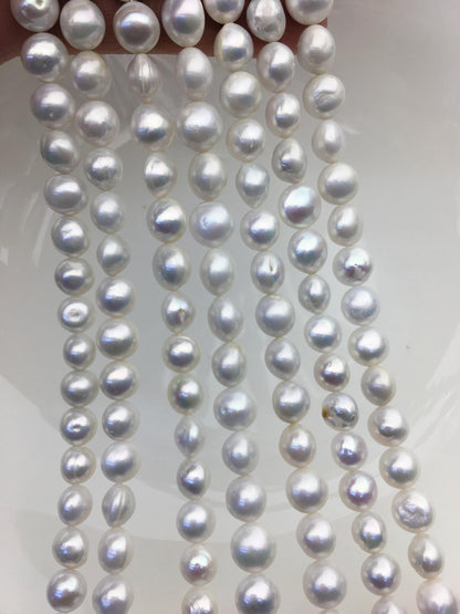 AA 7.7-9mm white button round freshwater pearls,White Rondelle pearl Beads,SM8-T3