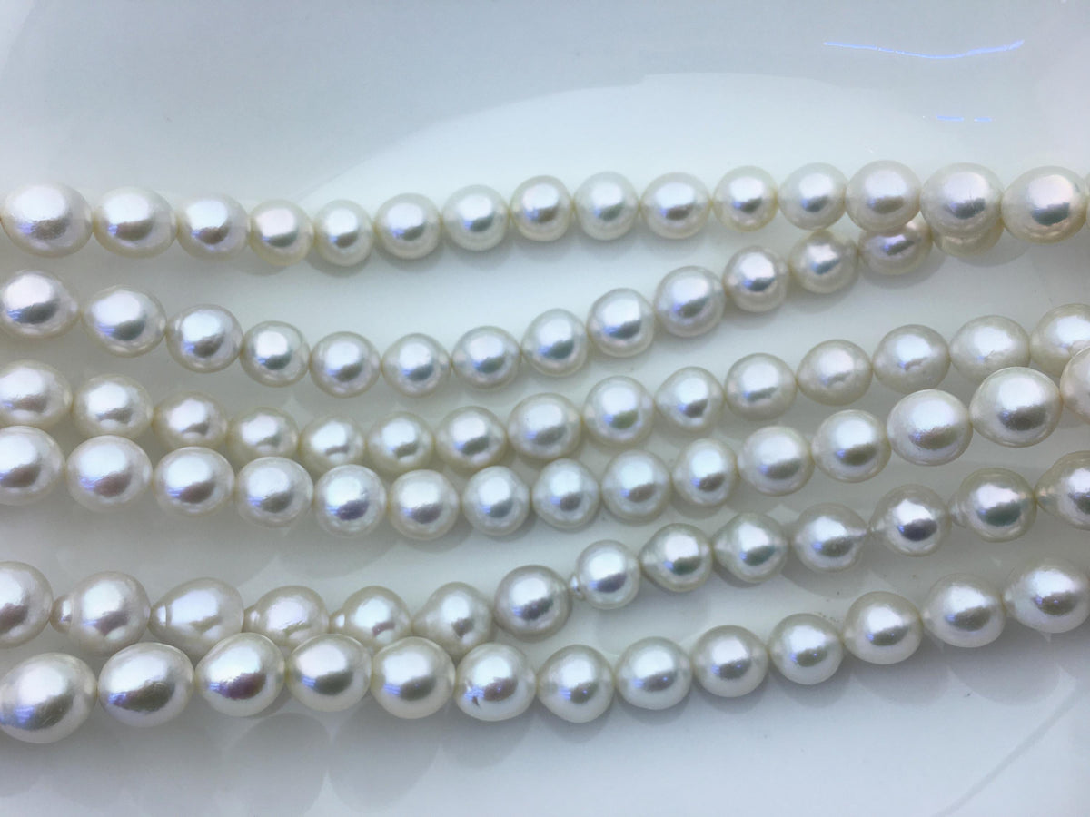 AAA 11-13mm white oval near round freshwater pearls, loose pearl beads, round pearl string, pearl necklace DIY jewelry material, RP12-2A-5