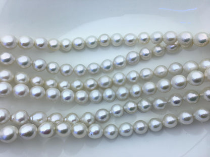AAA 11-13mm white oval near round freshwater pearls, loose pearl beads, round pearl string, pearl necklace DIY jewelry material, RP12-2A-5