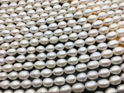 AA 8.4-9.3x8.5-13mm white rice freshwater pearls, diy pearl beads, rice pearl necklace, Christmas pearl necklace, LR9-2A-1
