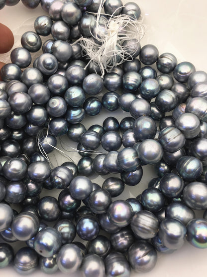 16.5'' 11.5-12.5mm Blue gray big potato freshwater pearls,CR12-T1