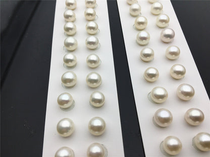 AAA 7.5-8mm/8-8.5mm white round freshwater pearls pair, for pearl earrings, for pearl ring, rp8-3ay-gj-1