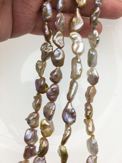 Bronze Keshi Freshwater Pearl Strand — 8–10 mm