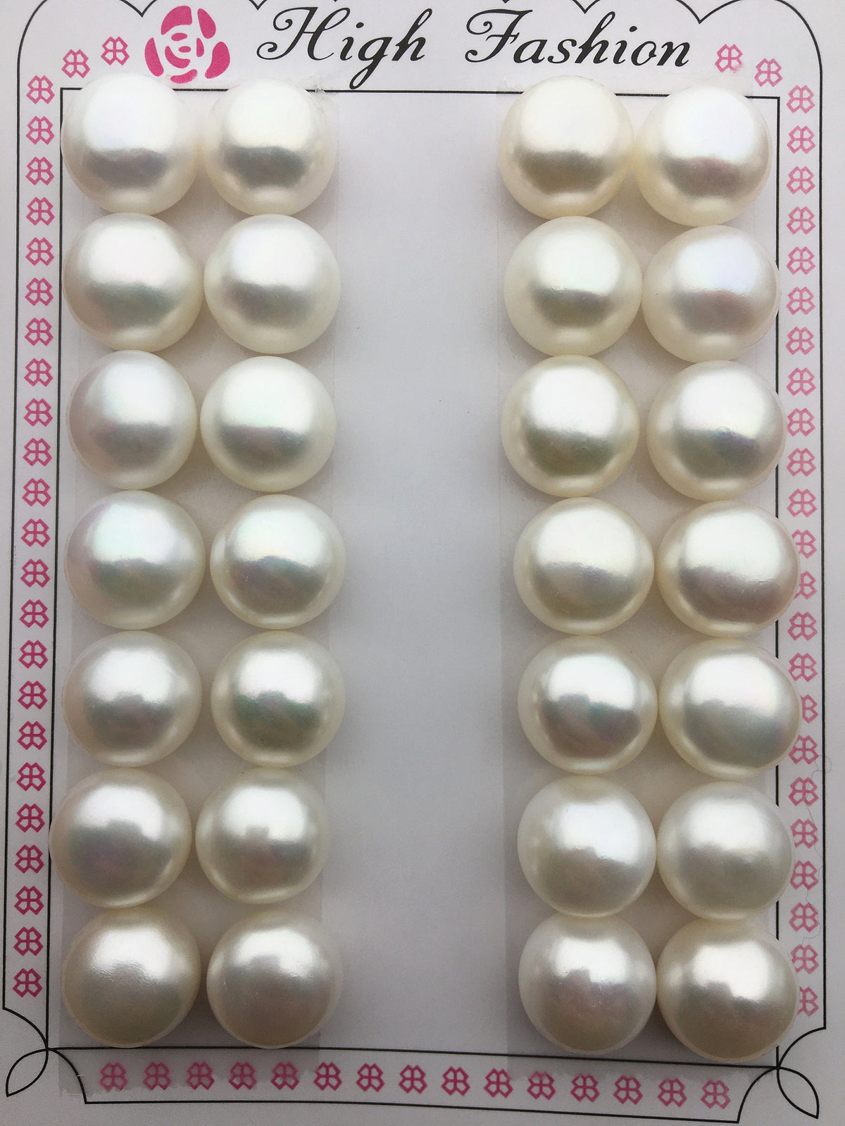 1 pair AAA+ 12-12.5mm white button round freshwater pearls,pearl stud,pearl earring stud supply,BTN12-3A-1