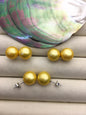 1 pair AA+ 11-12mm yellow round edison pearl stud earrings, S925 Sterling Silver stud earrings, wedding pearl earrings, SE3-T9-37