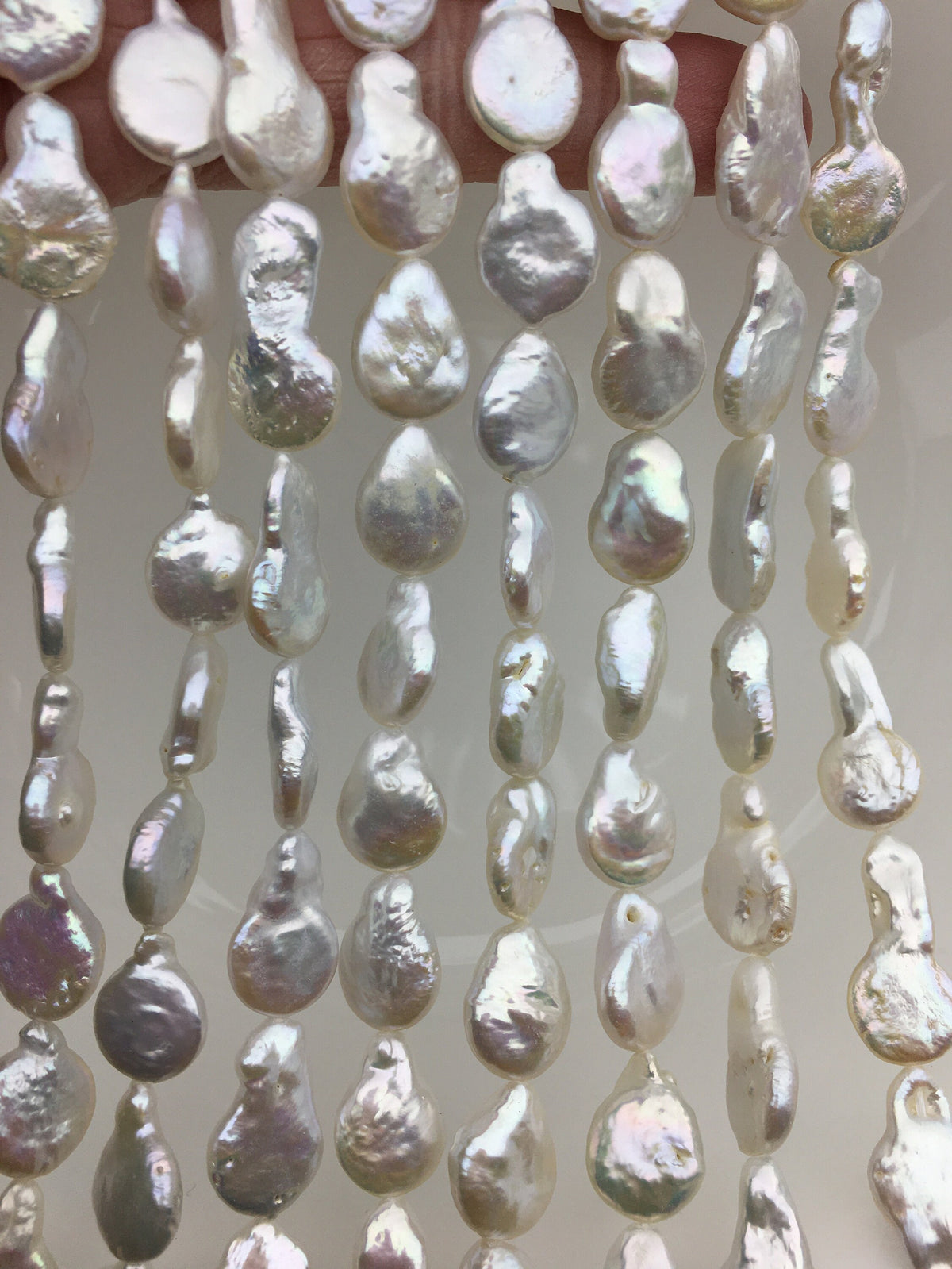 AA 11-12mm White Tail Drop Coin freshwater pearls,diy bead,COIN12-2A-2-23