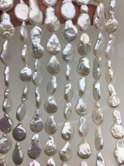 AA 11-12mm White Tail Drop Coin freshwater pearls,diy bead,COIN12-2A-2-23