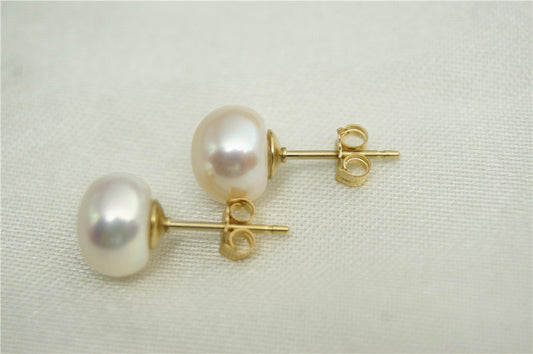 SELECT SIZE-One pair white/Ivory pearl earrings, Christmas, Ivory Pearl studs, 14k gold filled, SE1-006
