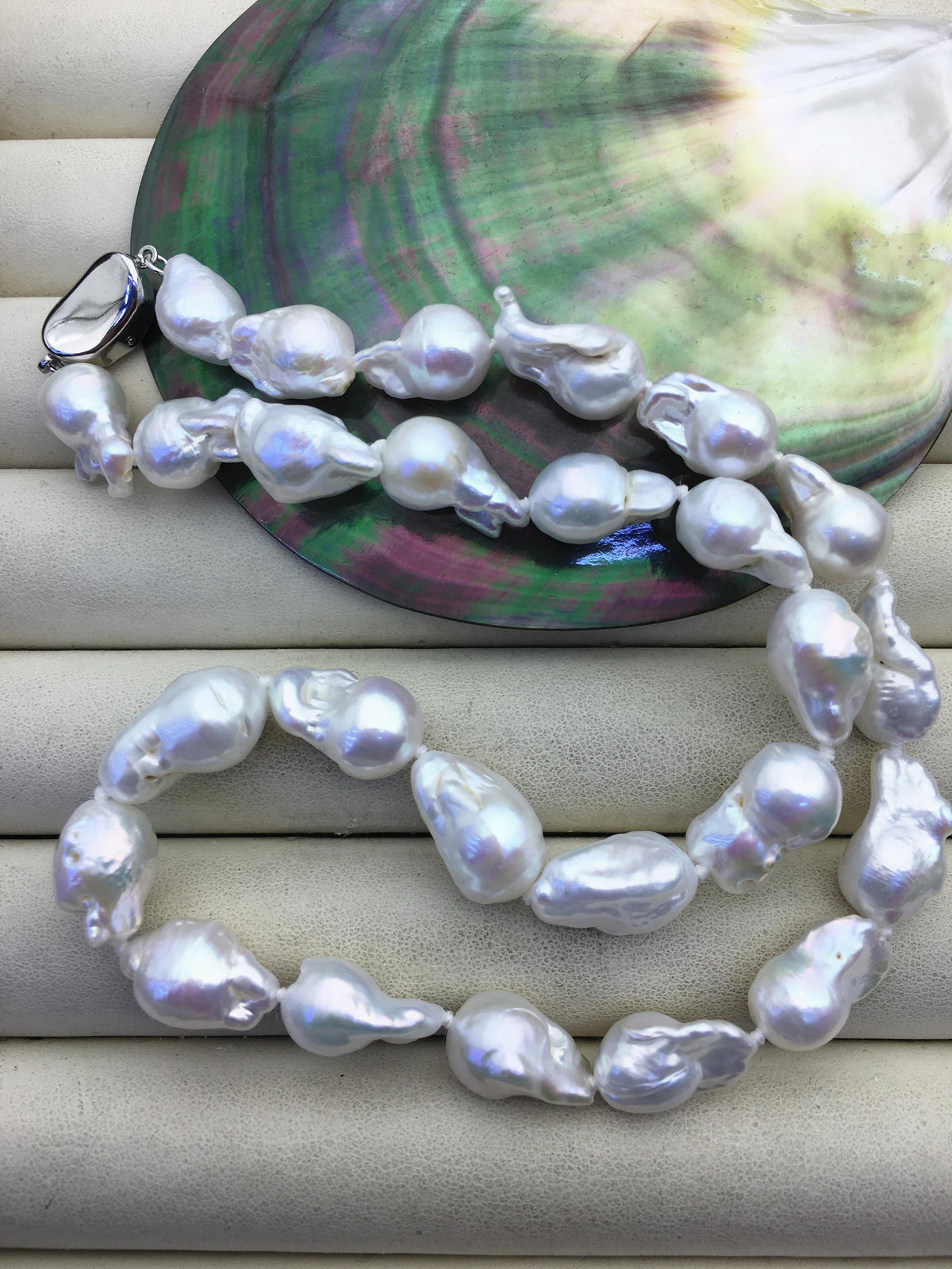 17'' AA+ 9-11m white mini baroque Flame ball freshwater Pearl necklace,genuine freshwater Pearl necklace,NPN1-T63-13