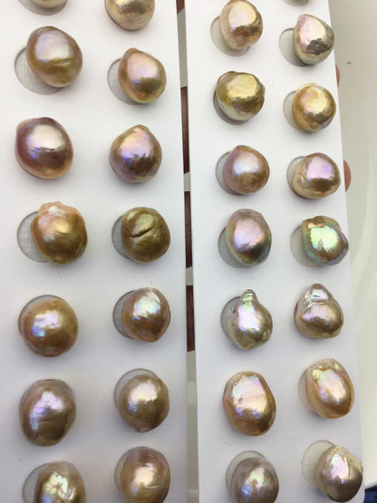 5pairs AAA 12-13mm Natural Rainbow baroque drop edison freshwater pearl Pair,no hole,ED11-3A-2-6