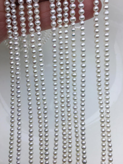 AAA 3-3.5mm white potato near round seed pearls, small pearl, for pearl necklace, for pearl bracelet, CR3-3A-1