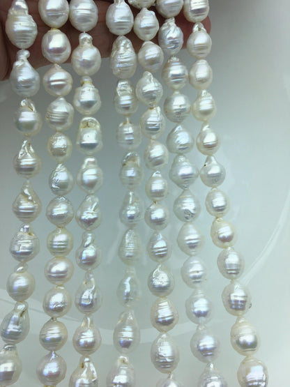 15.5'' AA 8-10mm white flame ball pearl,FL15-2A-5-76