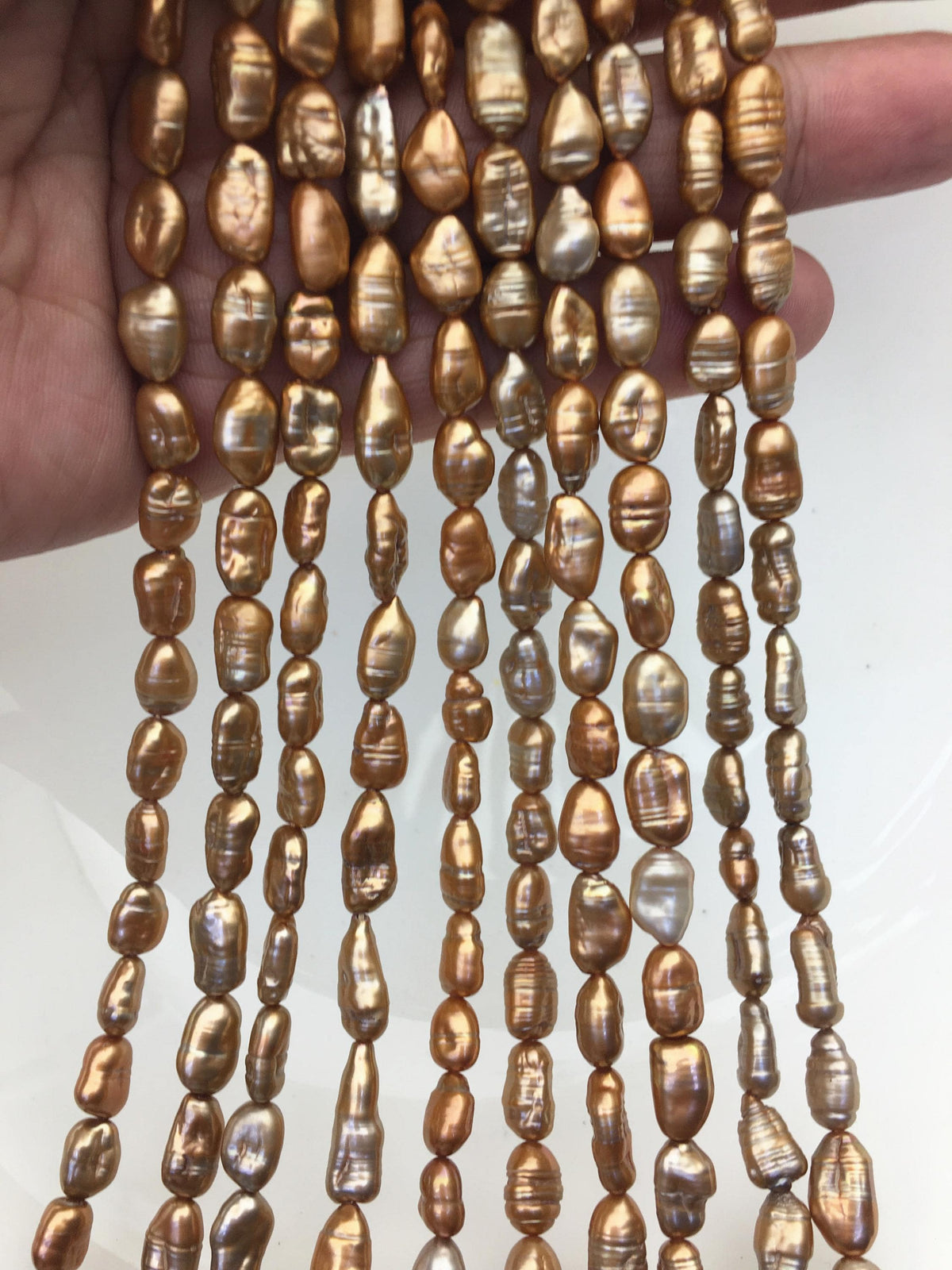 AA 5-6mm red brown toothpick Biwa Pearl Necklace,Genuine Fresh Water Pearl,Wedding Necklace,Mothers Day,ZS-80-10-32