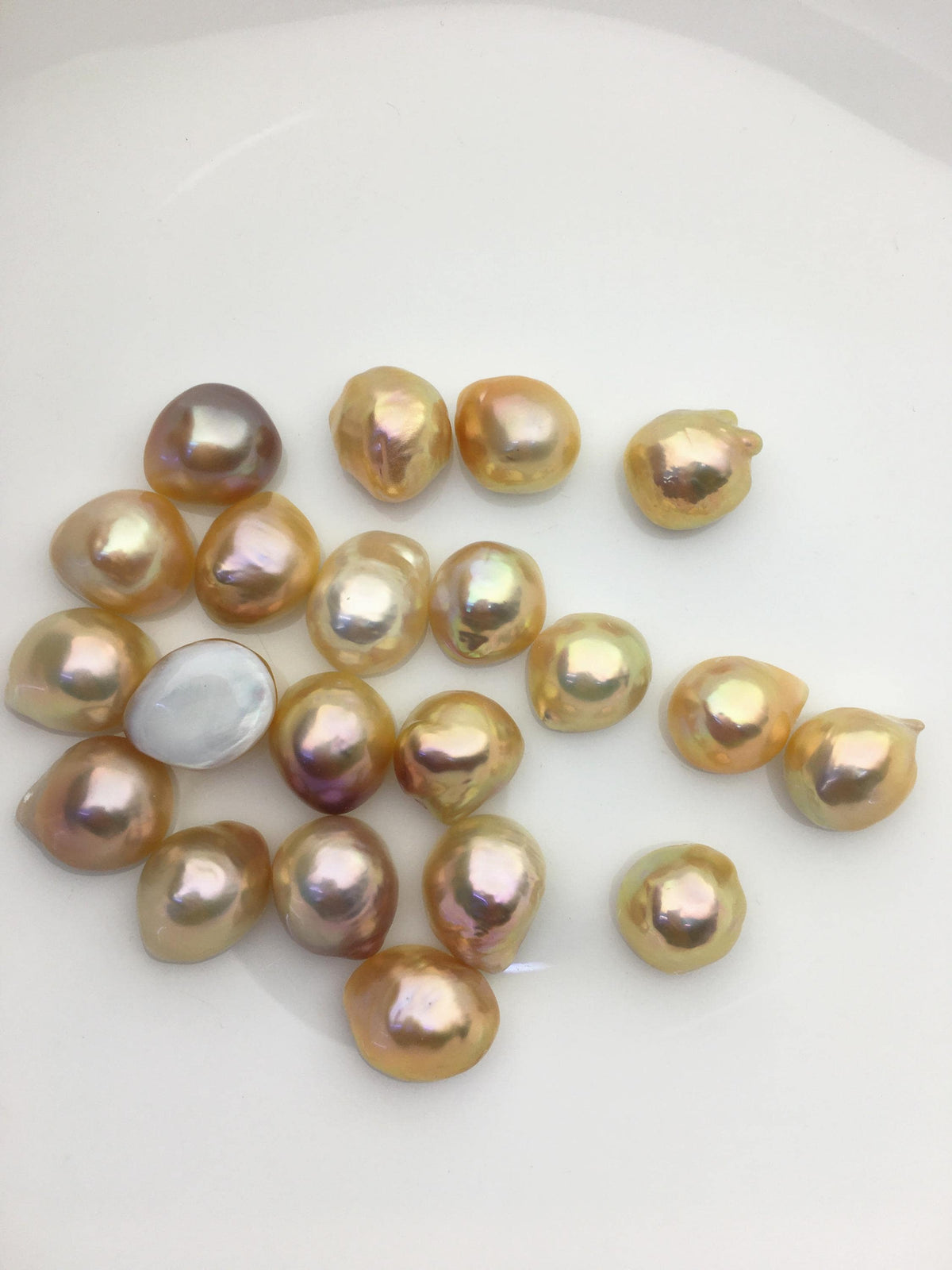 20pcs AAA 13-14mm natural color Baroque Teardrop Mabe Freshwater Pearls,no hole,MB-T27