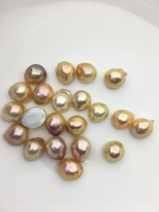 20pcs AAA 13-14mm natural color Baroque Teardrop Mabe Freshwater Pearls,no hole,MB-T27