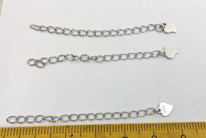 5pcs S925 Sterling Silver Extender Chain,heart necklace extension,chain extender,ASL-NC-7
