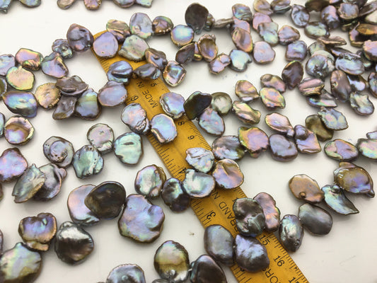 AA+ 12-16x13-17mm Gray Bronze Keshi Pearls, high luster, good quality, wholesale price, baroque pearl, keshi pearl strands, ZS-129-9-7