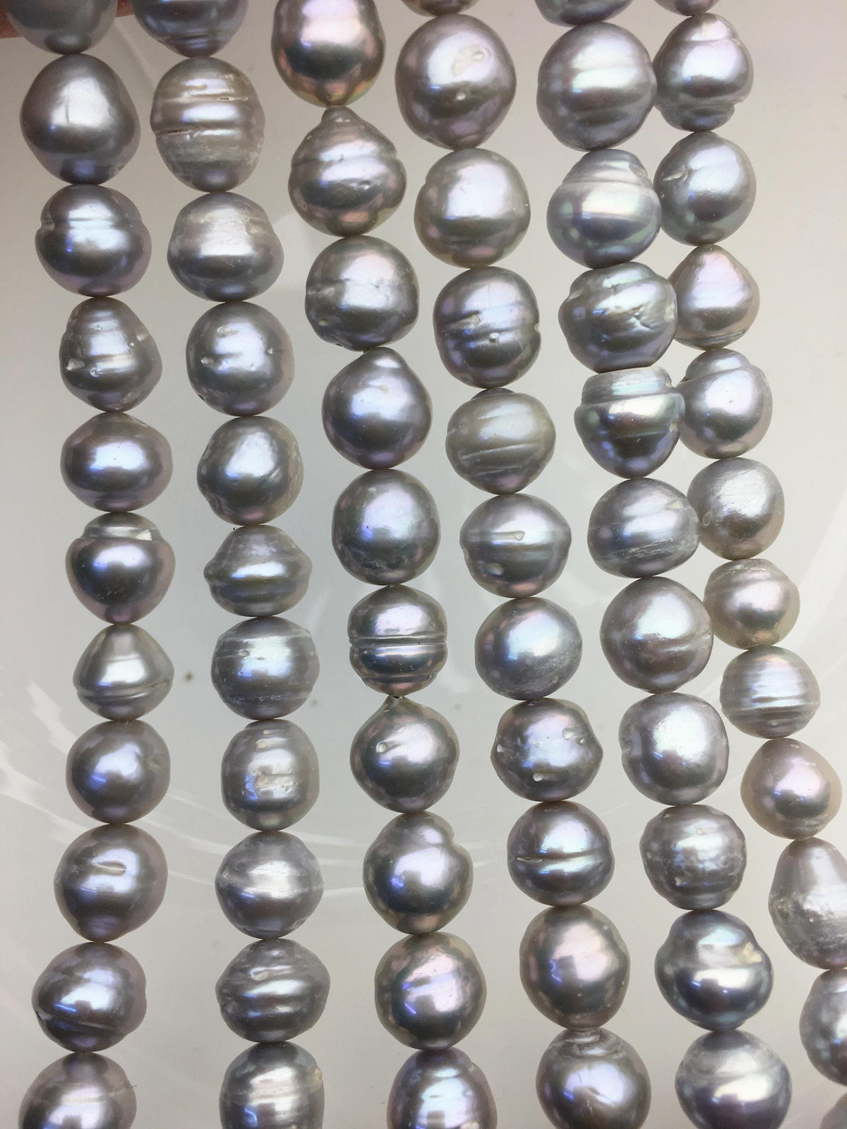 15.5'' AA 9-11mm gray drop Edison Freshwater Pearl,ED12-T10