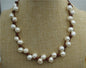 large pearl necklace, Freshwater pearl and leather necklace, Baroque Freshwater Pearl Drop Necklace, Baroque pearl necklace, Le1-017