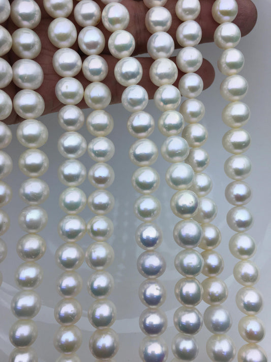 AA+ 9.4-10.3mm white round freshwater pearls,Graduation, mother day pearl gift,RP10-2A-7