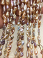 AAA 6-8mm natural pink purple long keshi Freshwater Pearl,DIY Loose Freshwater Pearl,ZS-200-14