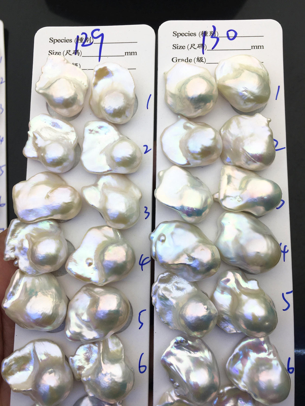 1 pair AAA 17-20x20-25mm White Flameball Pearl Pairs, no hole, Baroque Cultured Freshwater Pearl, flameball pearls, FL15-3A-8-59