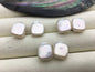 AAA 11-12mm white Square baroque Pearl Stud Earrings,freshwater pearl earrings,Wedding,classic pearl studs,SE3-163