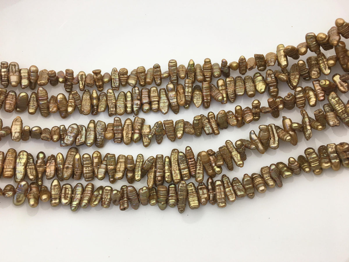 AA 4-5mm brown short Biwa Pearl Necklace,Genuine Fresh Water Pearl,Wedding Necklace,Mothers Day,ZS-80-10-6