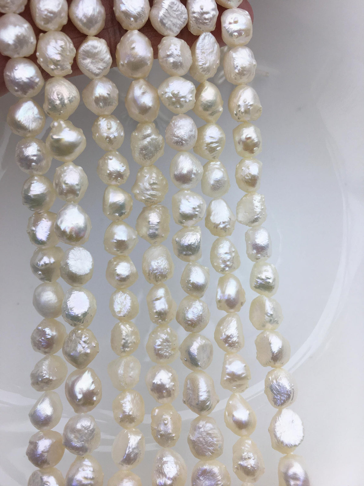 AAA 8-9mm natural white thorn freshwater pearl,LM8-T3