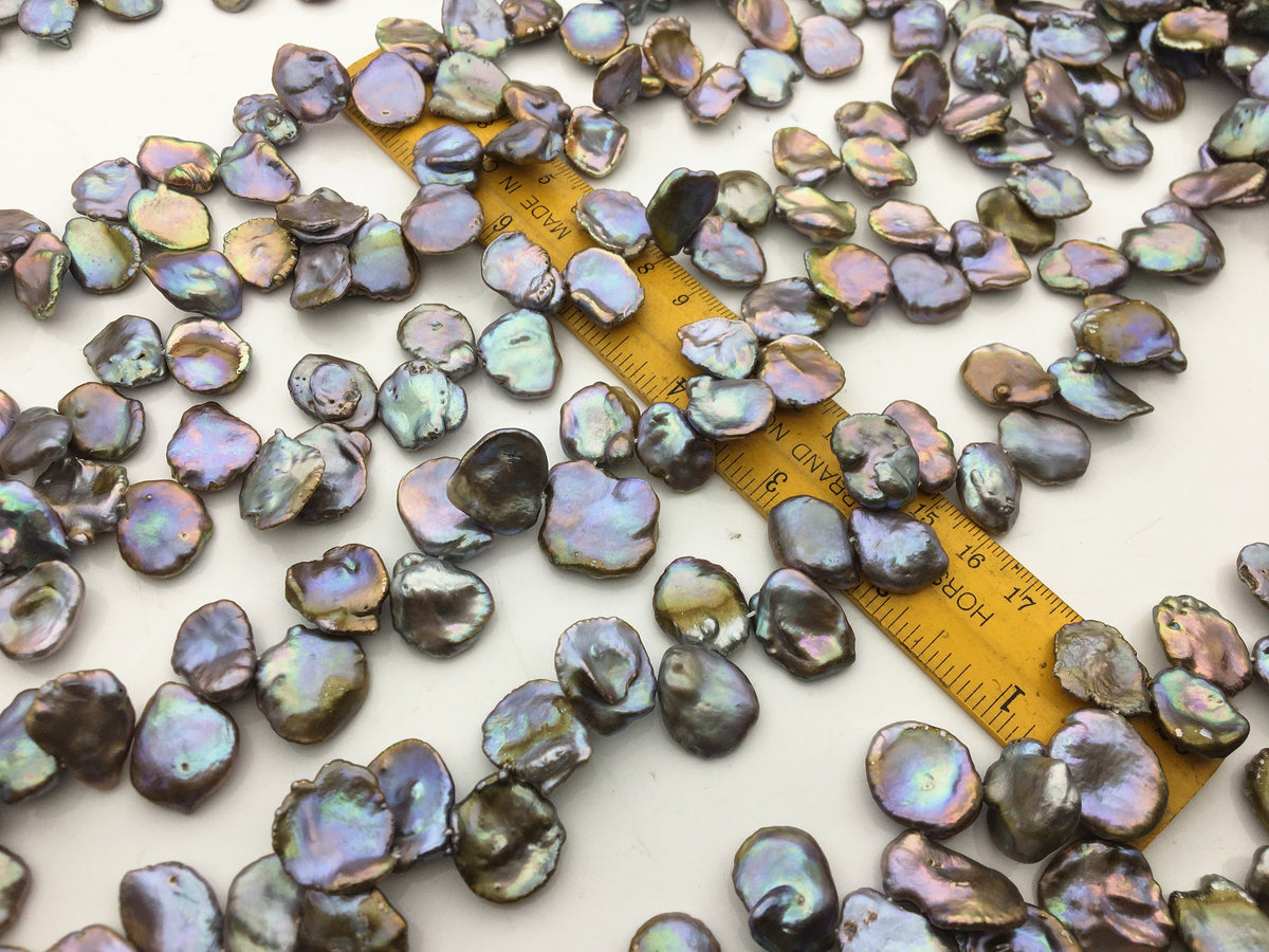 AA+ 12-16x13-17mm Gray Bronze Keshi Pearls, high luster, good quality, wholesale price, baroque pearl, keshi pearl strands, ZS-129-9-7