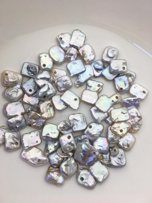 16pcs AA+ 14-16mm white baroque freshwater pearls,2.2mm top large big hole,ZS-103-34