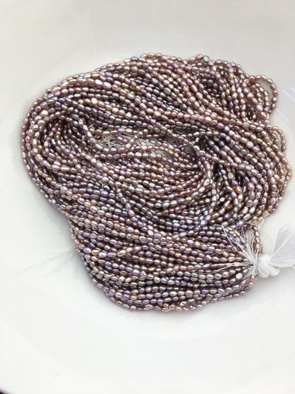 AAA 2.5-3.1mm purple nugget seed pearls, irregular nugget freshwater pearl strand, cheap price, pearl factory china, LM2-3A-21