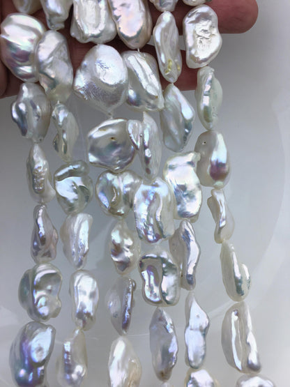 AA 14-16mm white keshi baroque Freshwater Pearl, DIY Loose Freshwater Pearl, wholesale price, china wholesale pearl, ZS-200-114