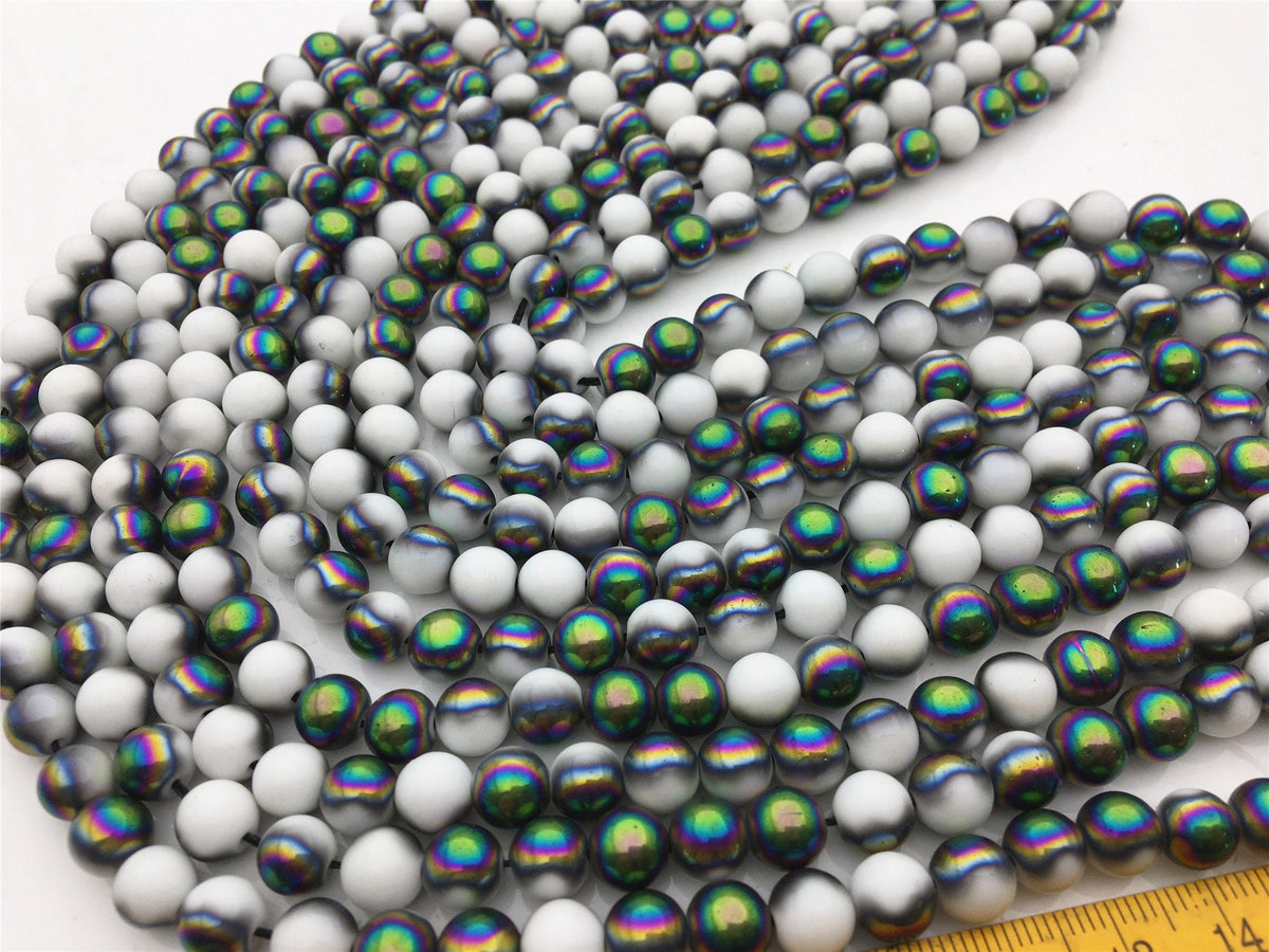 Golden/Green/Black 8mm Round Beads 15" Full Strand Wholesale Gemstones,G13-OTH-14