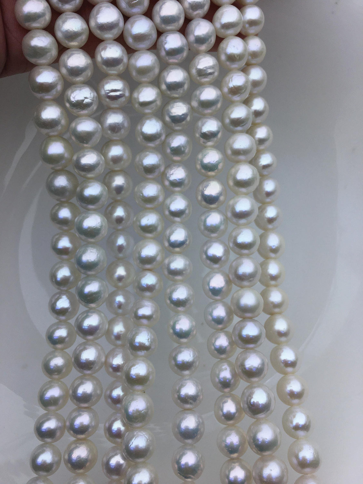 AA+ 8-10mm white baroque near round Edison Freshwater Pearl,ED10-2A-2-51