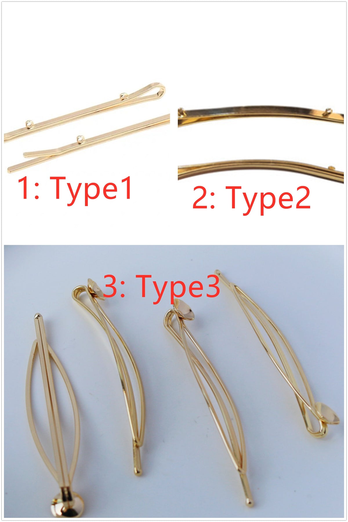 5pcs 14K Plated Gold Hair Clip for make Freshwater Pearl Hairpin, Wedding Barrette, Retro Pearl Hairclip, Boho Minimalist Dainty Pearl, AAL-004