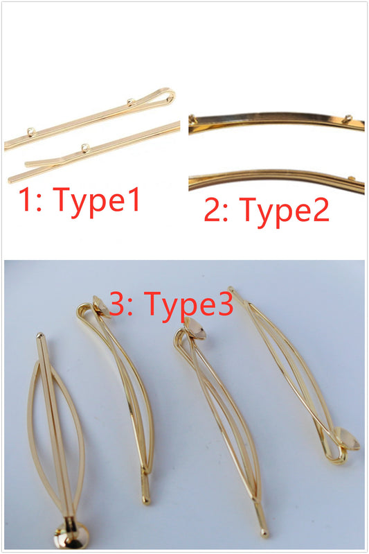 5pcs 14K Plated Gold Hair Clip for make Freshwater Pearl Hairpin, Wedding Barrette, Retro Pearl Hairclip, Boho Minimalist Dainty Pearl, AAL-004