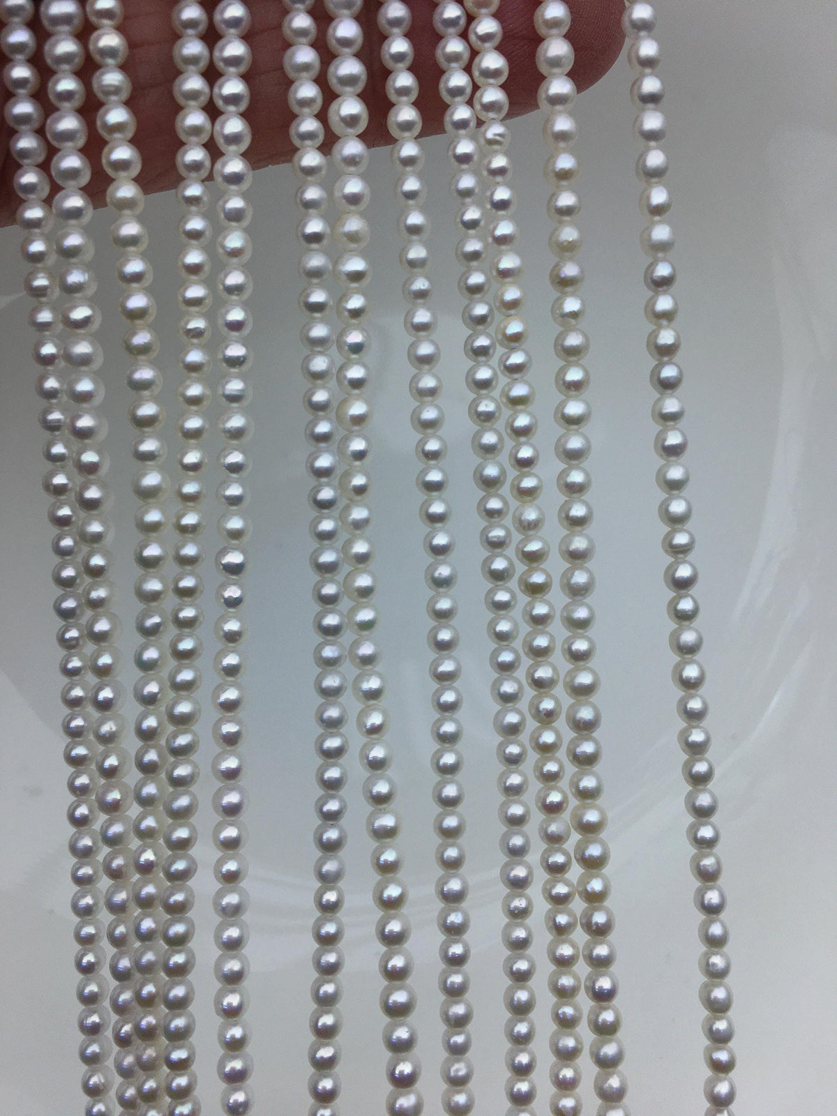 AA+ 3-3.5mm white near round freshwater pearls,CR3-2A-5