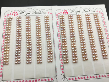 5 pairs AAA 3-3.5mm Purple Seed Button Round freshwater Pearls, loose pearl, for make pearl earring material, half drilled, BTN3-4A-7