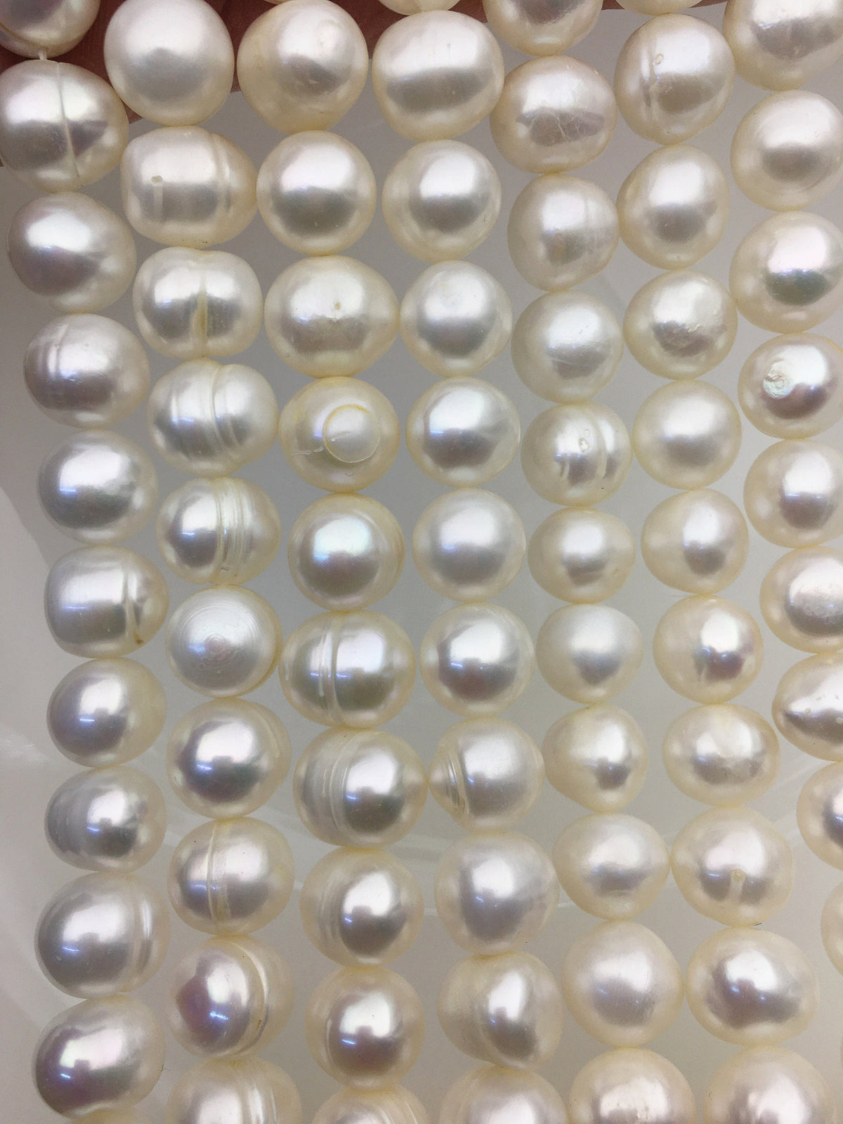AA 10.4-11mm white Near Round potato freshwater pearls, 1.5mm, 2.0mm, 2.2mm, 2.5mm, 3.0mm big hole, pearl for DIY, CR10-2A-SLWc-1