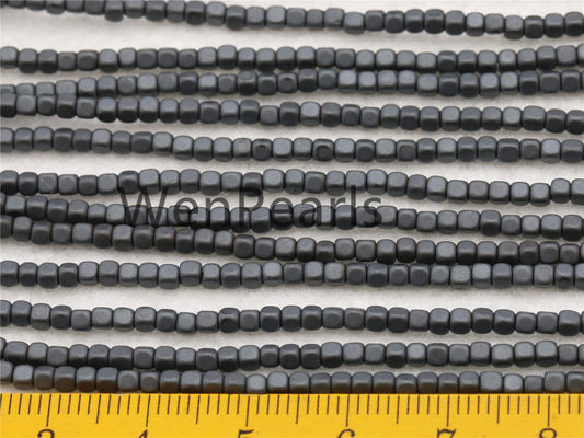 Hematite,2mmx2mm Scrub cube square Beads,AAA, 15.5 inches,G50-CU22-002
