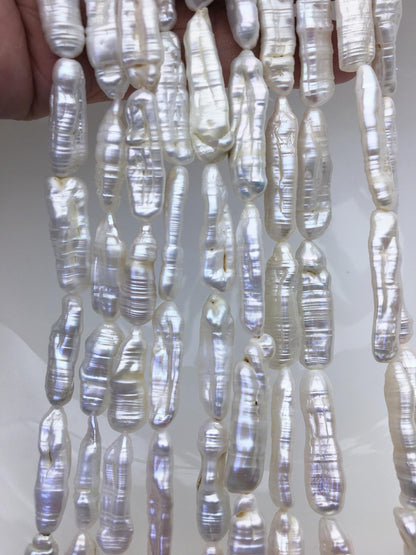 AA 6-9mm white Thick Keshi Biwa Pearl Necklace,ZS-200-120-12