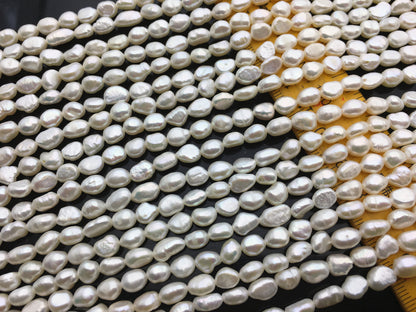 AA+ 5-6mm white nugget freshwater pearls, irregular nugget freshwater pearl strand, cheap price, pearl factory china, LM5-3A-5