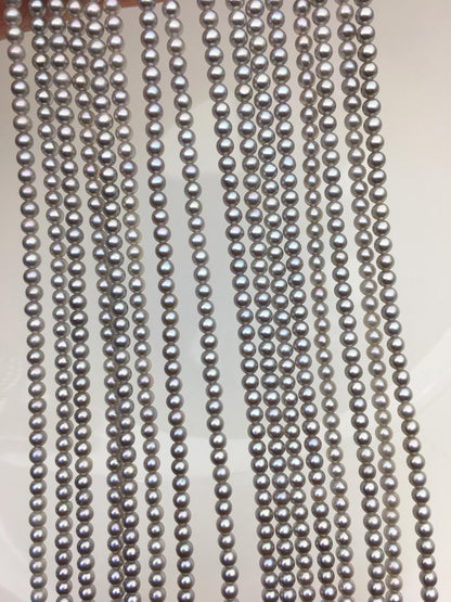 AAA 2.5-3mm tiny gray round freshwater pearls,Rondelle pearl Beads,gray freshwater pearl,loose strands,RP2-3A-19