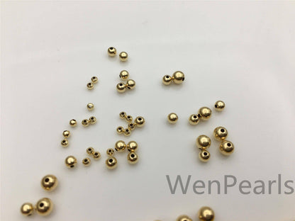18k Real Yellow/White/Rose Gold Gold Handmade Bali Style Round Beads, 2mm, 3mm, 4mm 18k Gold Beads. 18k Spacer Beads, ASG-PJ-001