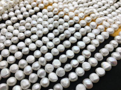 AAA 11-12mm white nugget freshwater pearls, full strand, white baroque pearl, irregular pearl, pearl wholesale supply China, LM11-3A-1