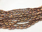 12 strands AA 5-7mm red brown toothpick Biwa Pearl Necklace, Genuine Fresh Water Pearl, Wedding Necklace, ZS-80-10-31