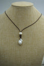 AAA Flameball pearl and leather necklace, Baroque Freshwater Pearl Drop Necklace, Flaming ball pearl necklace, wholesale, Le1-029